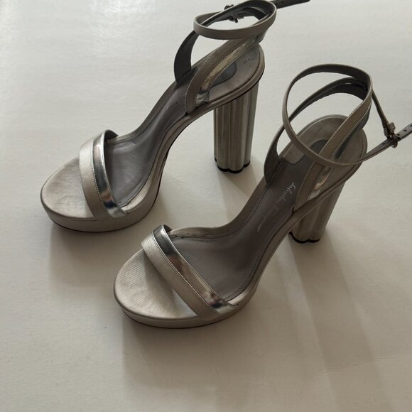 Salvatore Ferragamo Silver Platform Sandal High Heels - Picture 4 of 4
